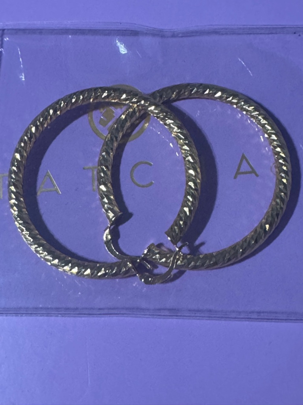 Gold Textured Hoop Earrings -